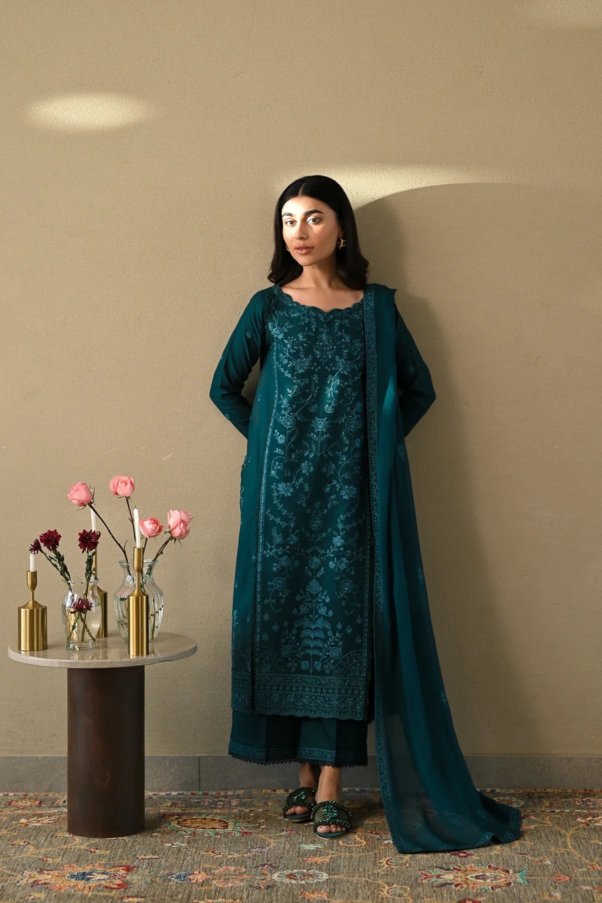 Ramadan Pret '25 - TEAL LUXURY 3PCS SET NPA3-25407