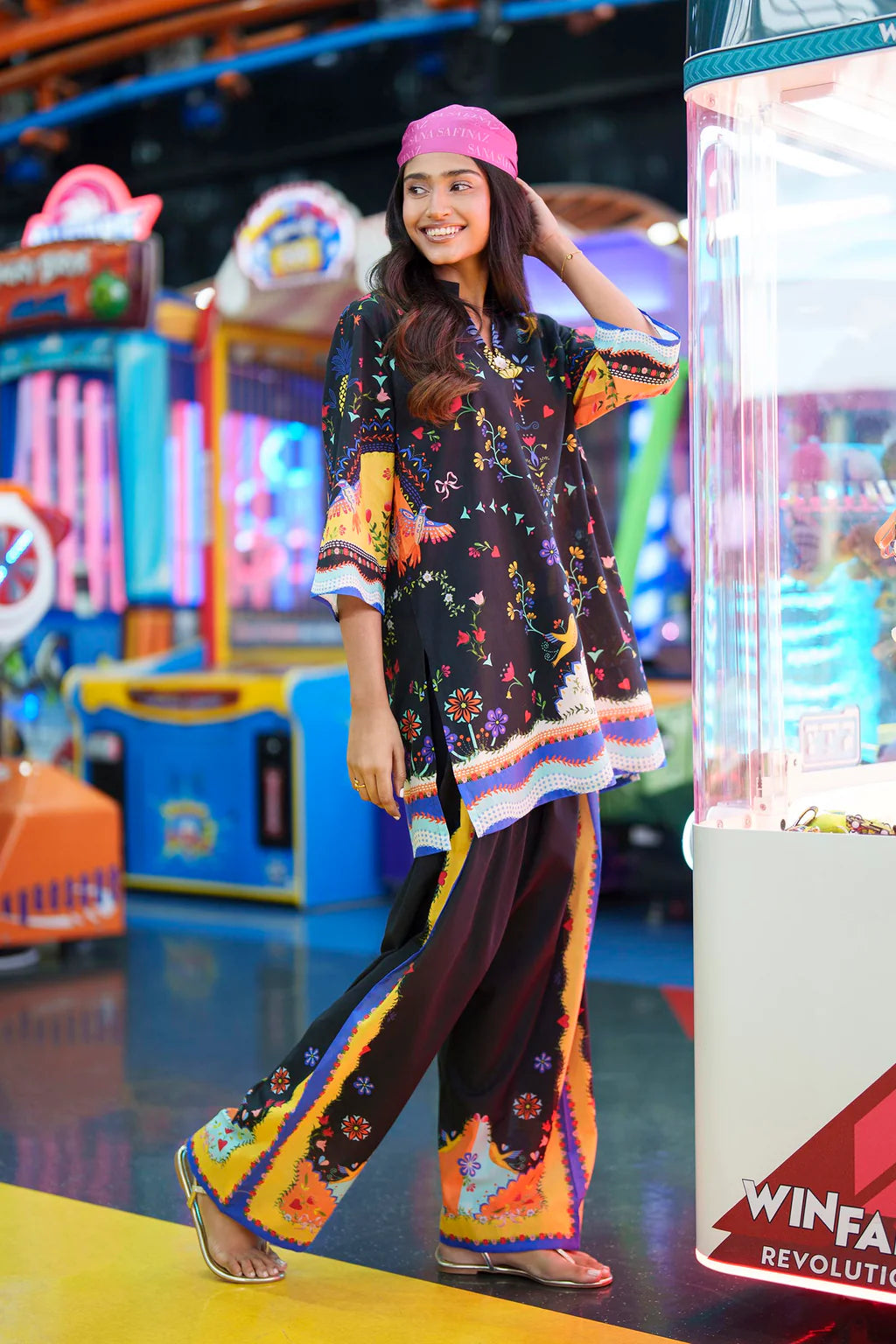 Black Stitched Printed Lawn Shirt And Shalwar‘26- RTS