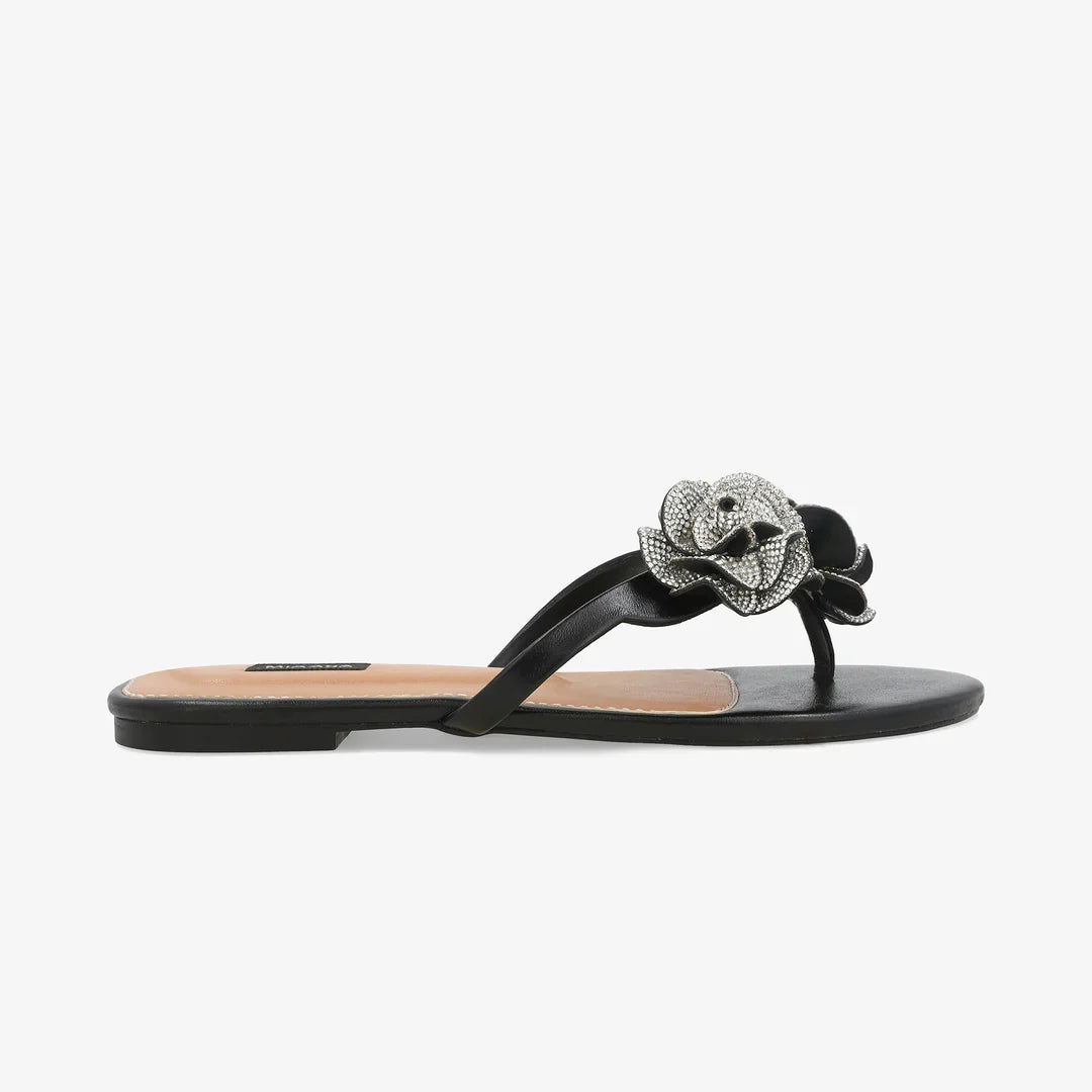 The Ramadan Edit -  Dahlia Thong Black