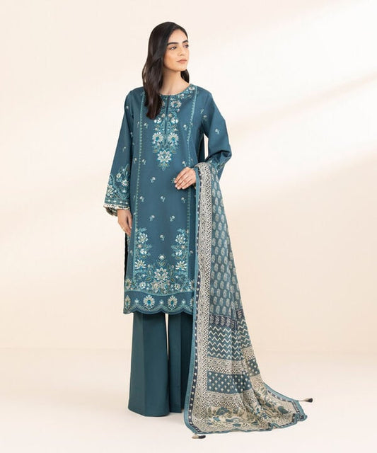 Unstitched Lawn '25 - 3 Piece - Embroidered Lawn Suit - PEDY25V117AT