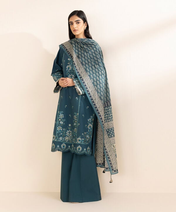 Unstitched Lawn '25 - 3 Piece - Embroidered Lawn Suit - PEDY25V117AT