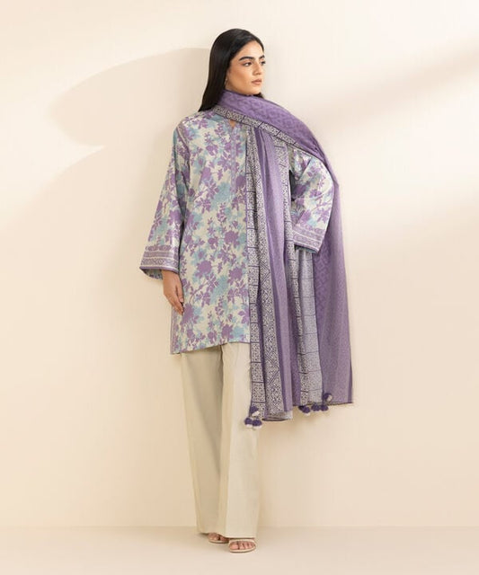 Unstitched Lawn '25 - 3 Piece - Printed Lawn Suit - U3PDY25V17AT