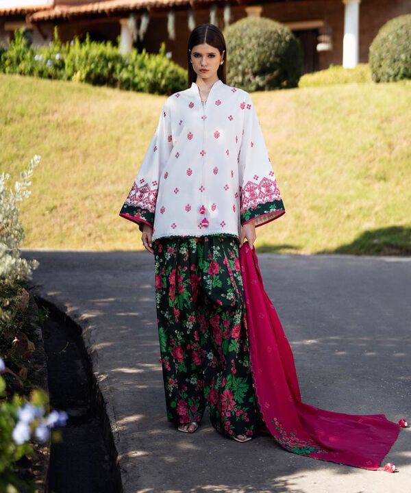 Unstitched Lawn '25 - 3 Piece - Embroidered Lawn Suit - U3PEDY25V110