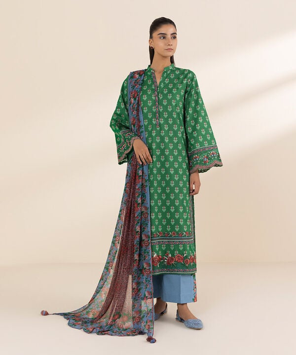 Unstitched Lawn '25 - 3 Piece - Embroidered Lawn Suit - U3PEDY25V111