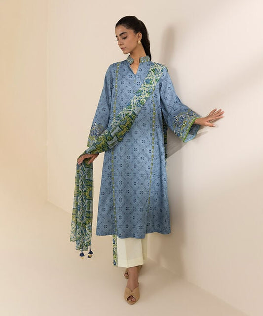 Unstitched Lawn '25 - 3 Piece - Embroidered Lawn Suit - U3PEDY25V112