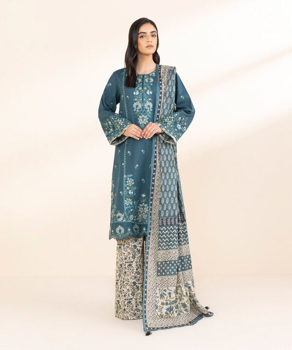 Unstitched Lawn '25 - 3 Piece - Embroidered Lawn Suit - U3PEDY25V117