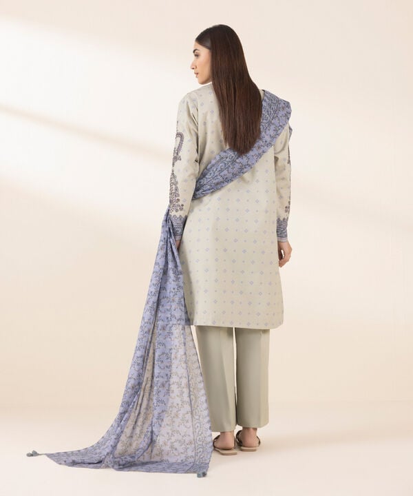 Unstitched Lawn '25 - 3 Piece - Embroidered Zari Lawn Suit - U3PEDY25V118