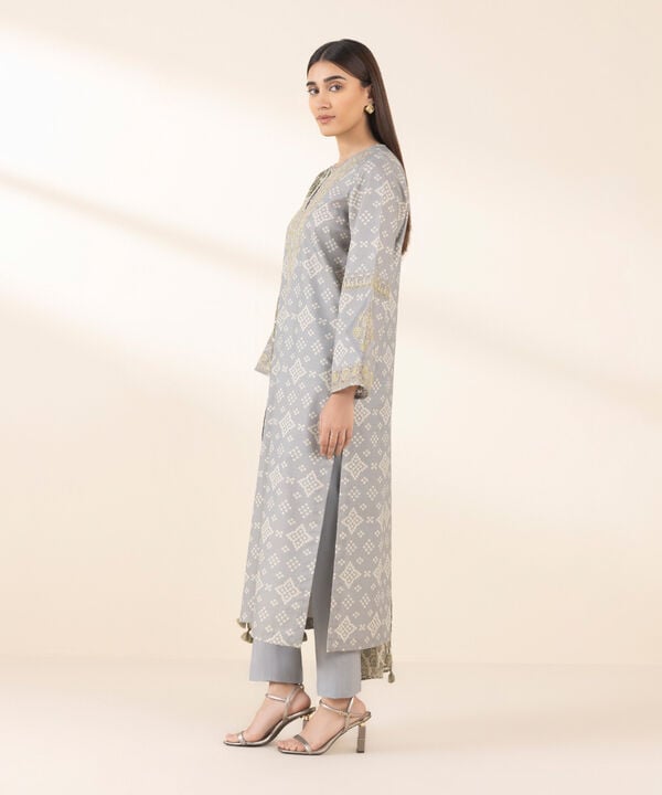 Unstitched Lawn '25 - 3 Piece - Embroidered Zari Lawn Suit - U3PEDY25V120