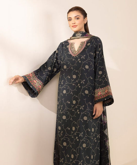 Unstitched Lawn '25 - 3 Piece - Embroidered Lawn Suit - U3PEDY25V121