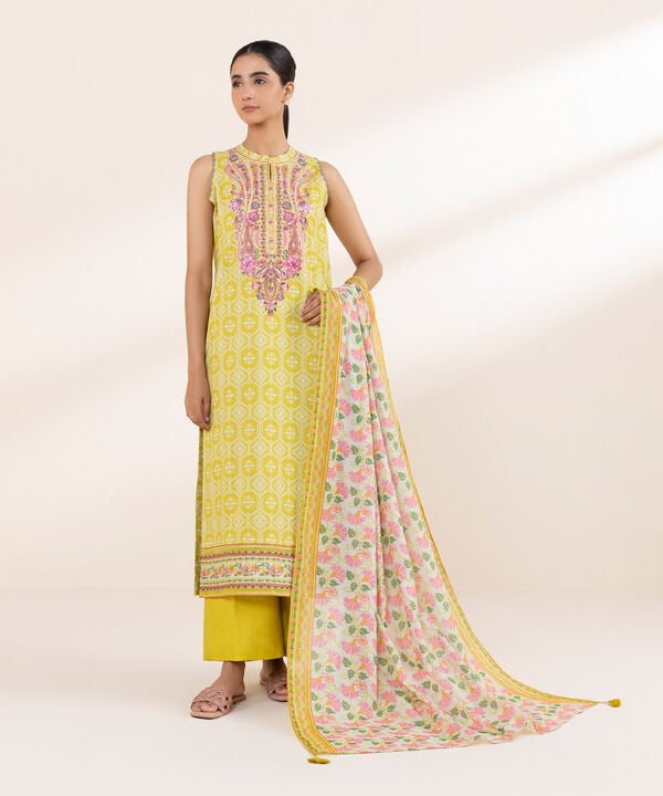 Unstitched Lawn '25 - 3 Piece - Embroidered Lawn Suit - U3PEDY25V124