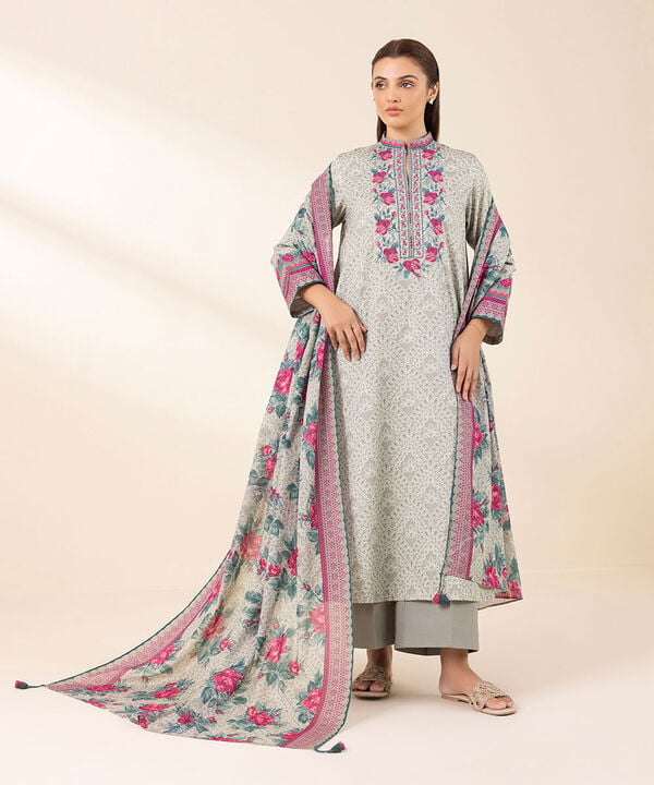 Unstitched Lawn '25 - 3 Piece - Embroidered Lawn Suit - U3PEDY25V126