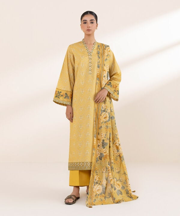 Unstitched Lawn '25 - 3 Piece - Embroidered Lawn Suit - U3PEDY25V127