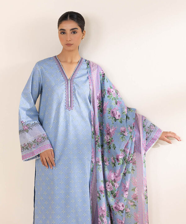 Unstitched Lawn '25 - 3 Piece - Embroidered Lawn Suit - U3PEDY25V130