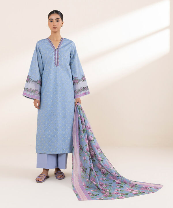 Unstitched Lawn '25 - 3 Piece - Embroidered Lawn Suit - U3PEDY25V130