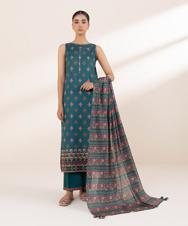 Unstitched Lawn '25 - 3 Piece - Embroidered Lawn Suit - U3PEDY25V131