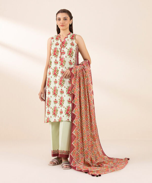 Unstitched Lawn '25 - 3 Piece - Embroidered Lawn Suit - U3PEDY25V132