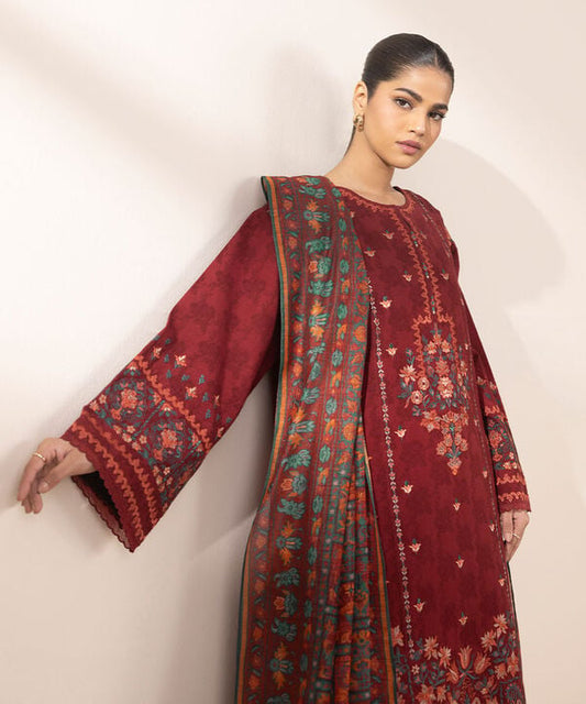 Unstitched Lawn '25 - 3 Piece - Embroidered Cotton Jacquard Suit - U3PESG25V116