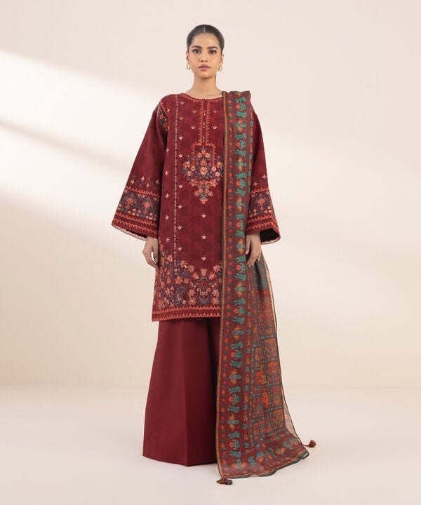 Unstitched Lawn '25 - 3 Piece - Embroidered Cotton Jacquard Suit - U3PESG25V116