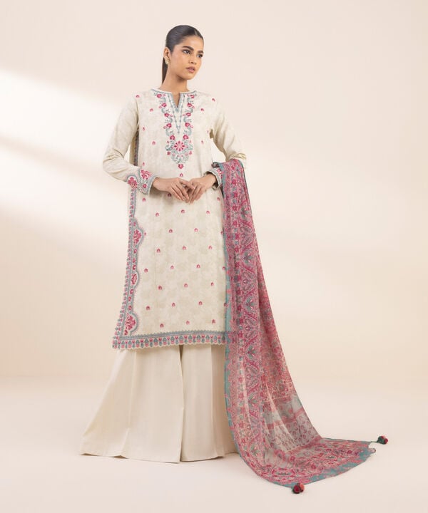 Unstitched Lawn '25 - 3 Piece - Embroidered Cotton Jacquard Suit - U3PESG25V117