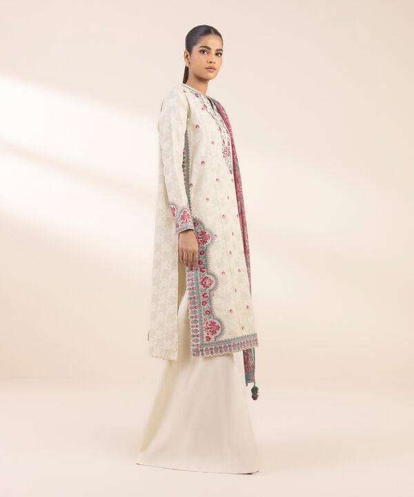 Unstitched Lawn '25 - 3 Piece - Embroidered Cotton Jacquard Suit - U3PESG25V117