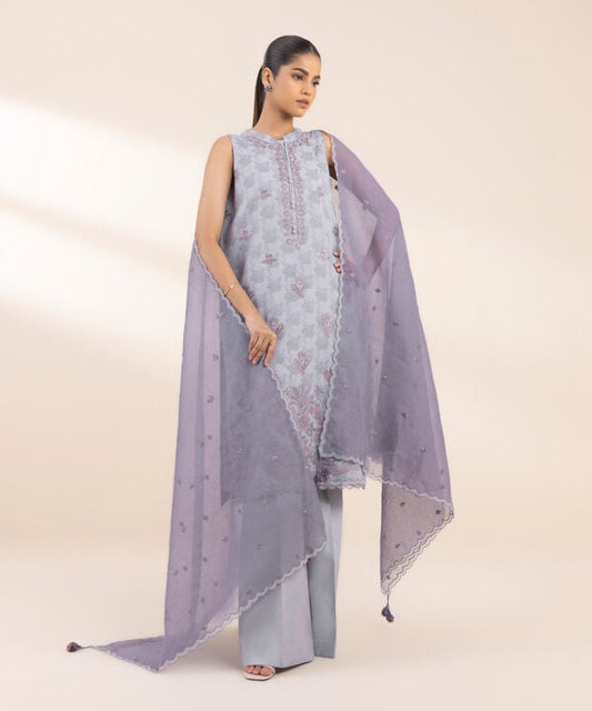 Unstitched Lawn '25 - 3 Piece - Embroidered Cotton Jacquard Suit - U3PESG25V118