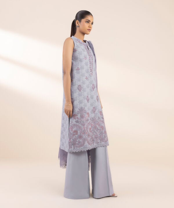 Unstitched Lawn '25 - 3 Piece - Embroidered Cotton Jacquard Suit - U3PESG25V118