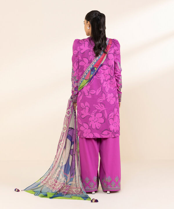 Unstitched Lawn '25 - 3 Piece - Embroidered Cotton Satin Suit - U3PESG25V120