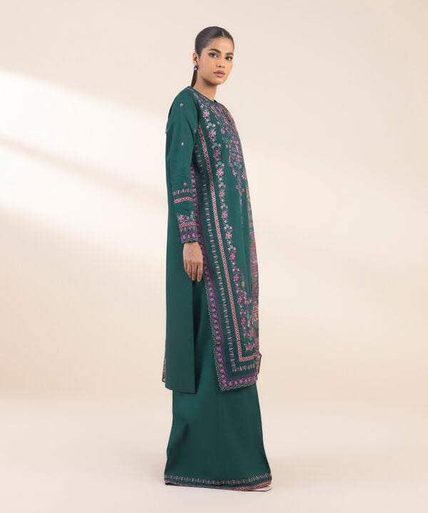 Unstitched Lawn '25 - 3 Piece - Embroidered Cotton Satin Suit - U3PESG25V122