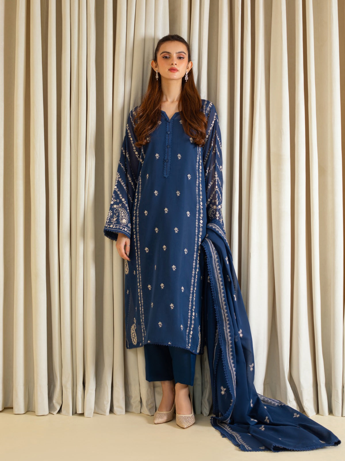 2 Piece - Embroidered Swiss Voile Suit S109835