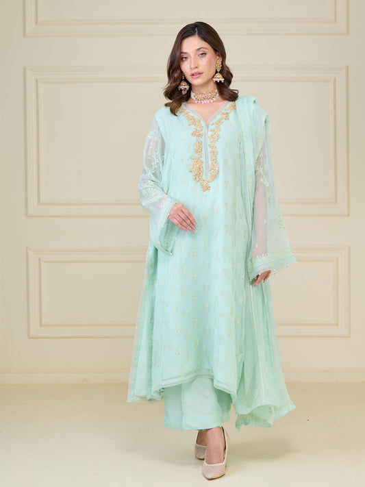 3 Piece - Embroidered Chiffon Suit S110116