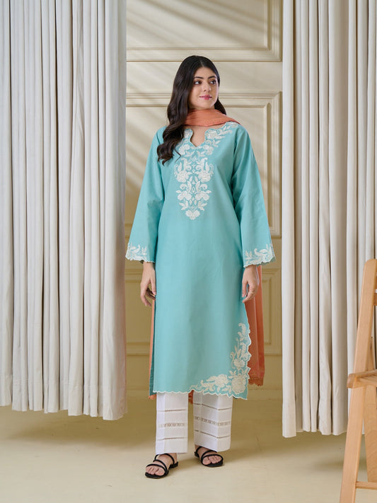 2 Piece - Pure Embroidered Cambric Suit S110106