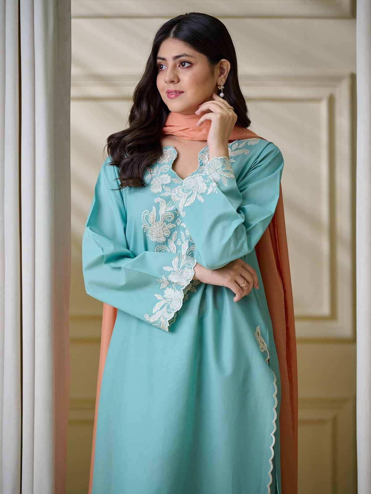 2 Piece - Pure Embroidered Cambric Suit S110106