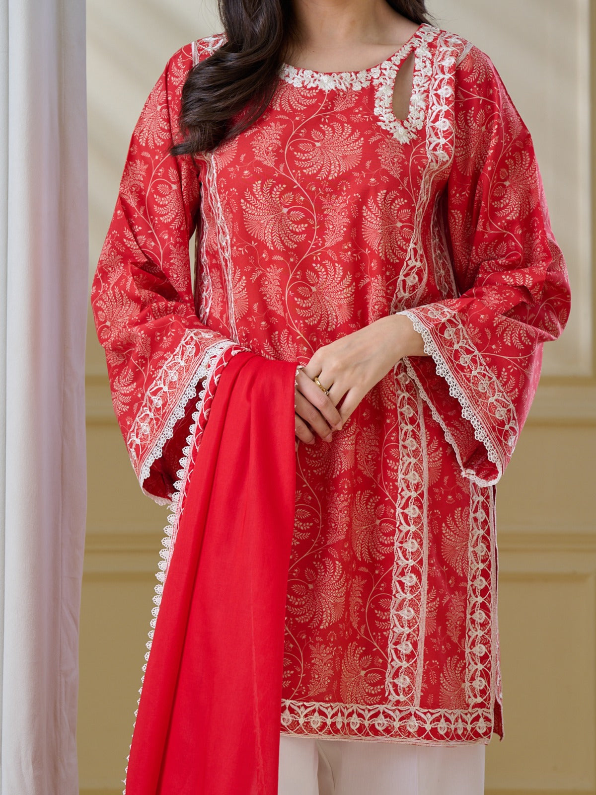 2 Piece - Pure Embroidered Cambric Suit S110108