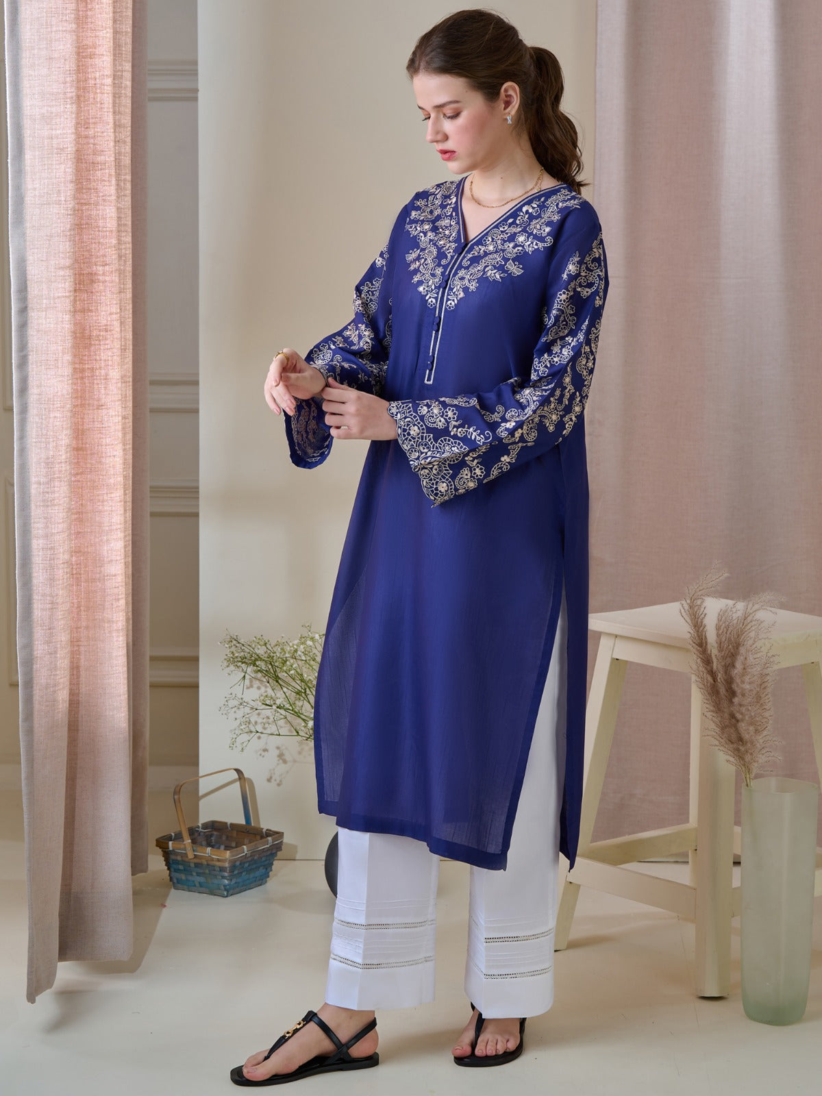 2 Piece - Embroidered Jacquard Suit S110155