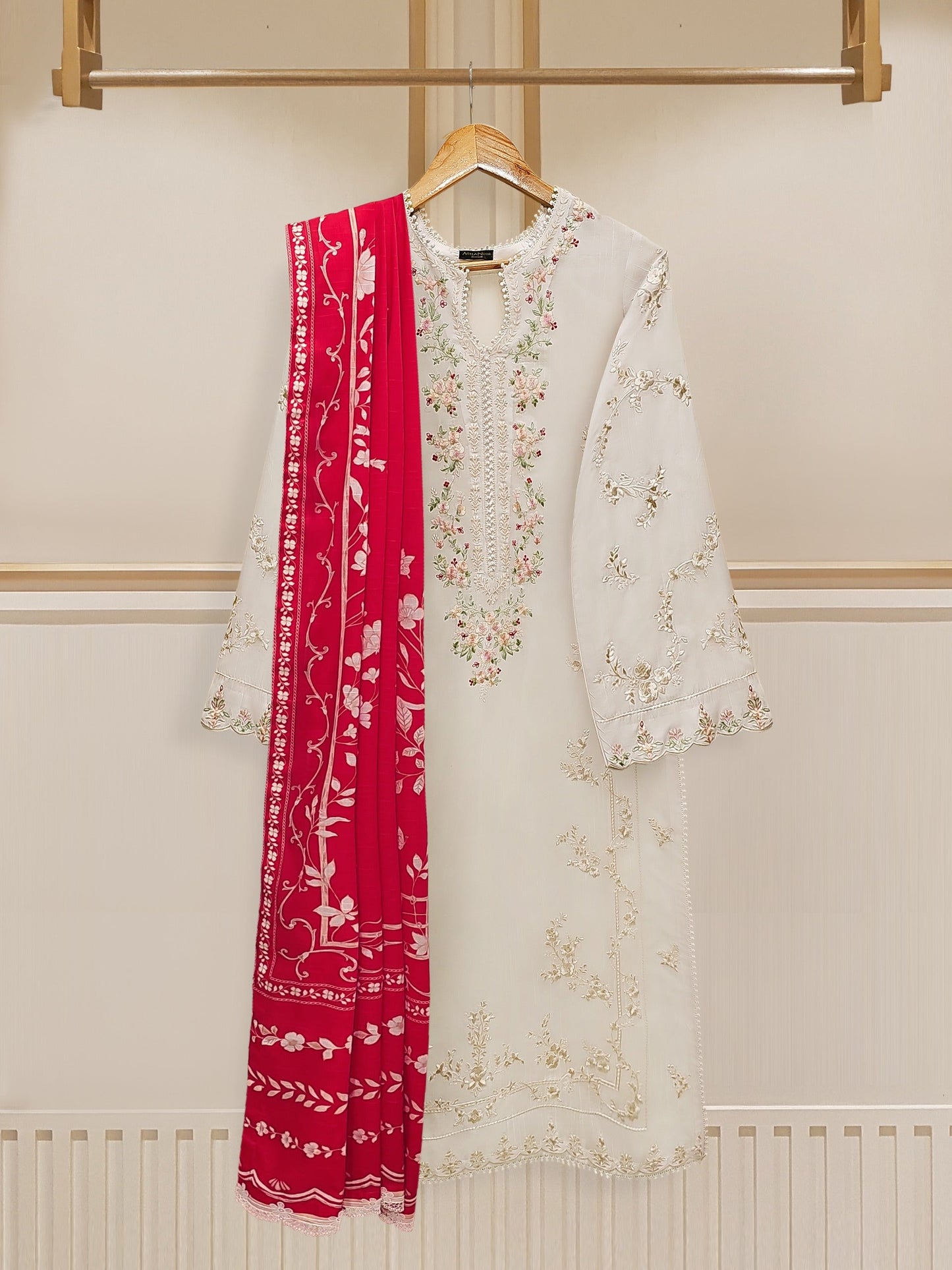 2 Piece - Embroidered Jacquard Suit S110192