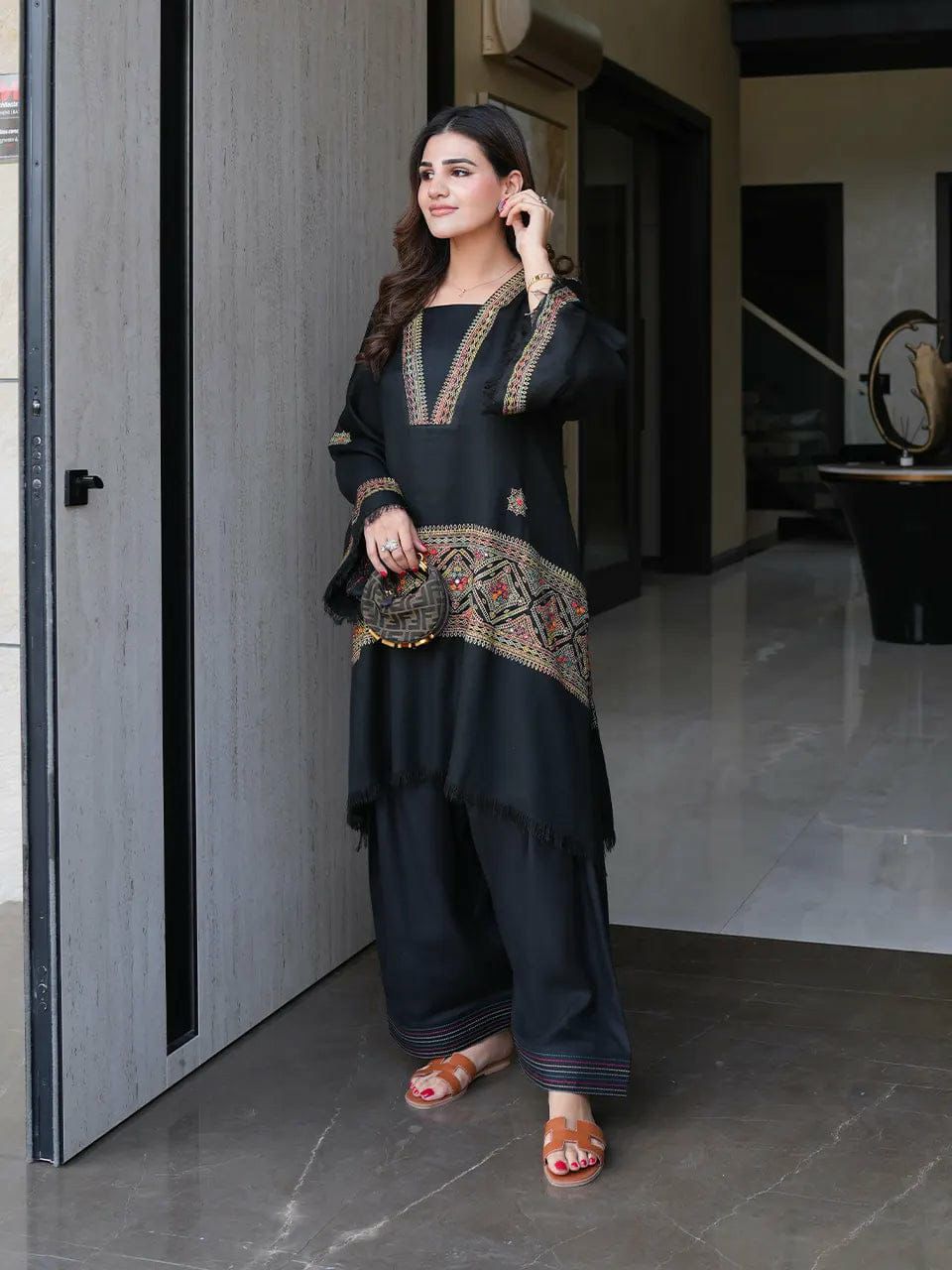 Zeya- Heritage Embroidered Winter Coord