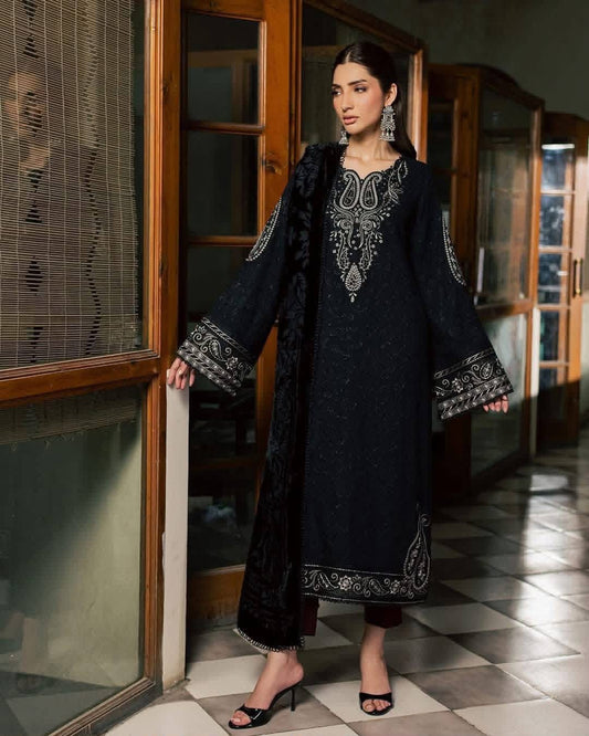 Unstitched Winter Suit - Black