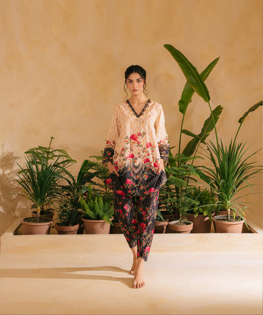 Lawn Pret Ramadan Edit '25 - Floral Lattice Matching Set