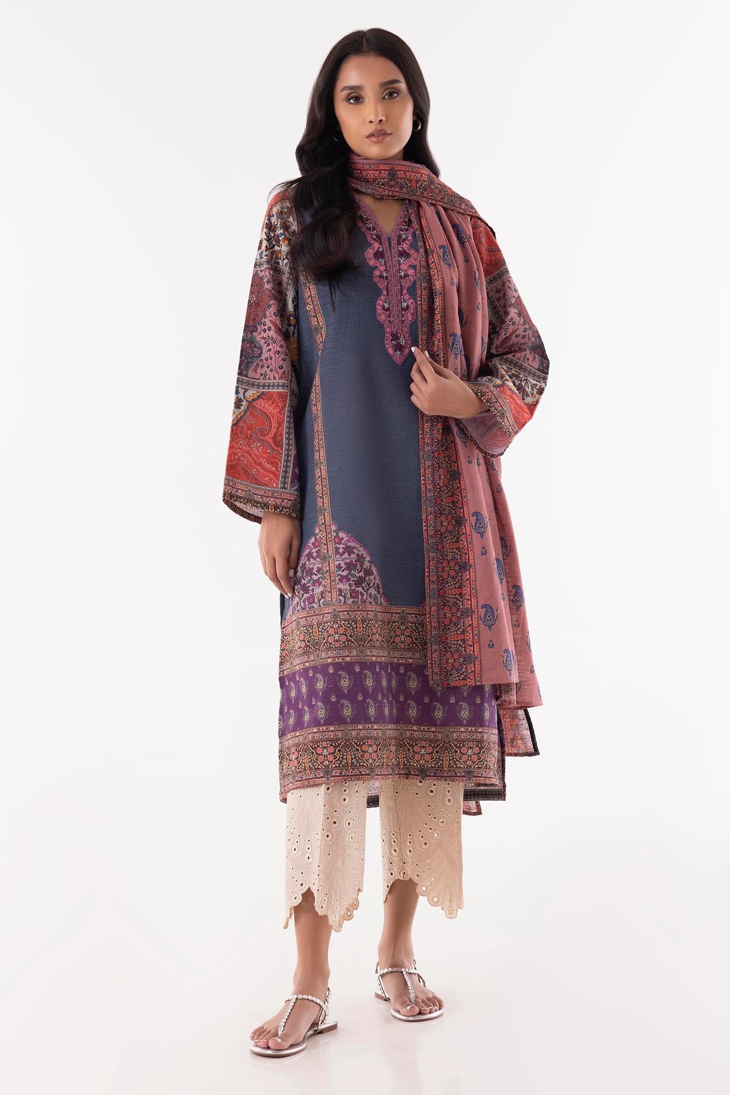 Stitched Multi Printed Shirt + Dupatta