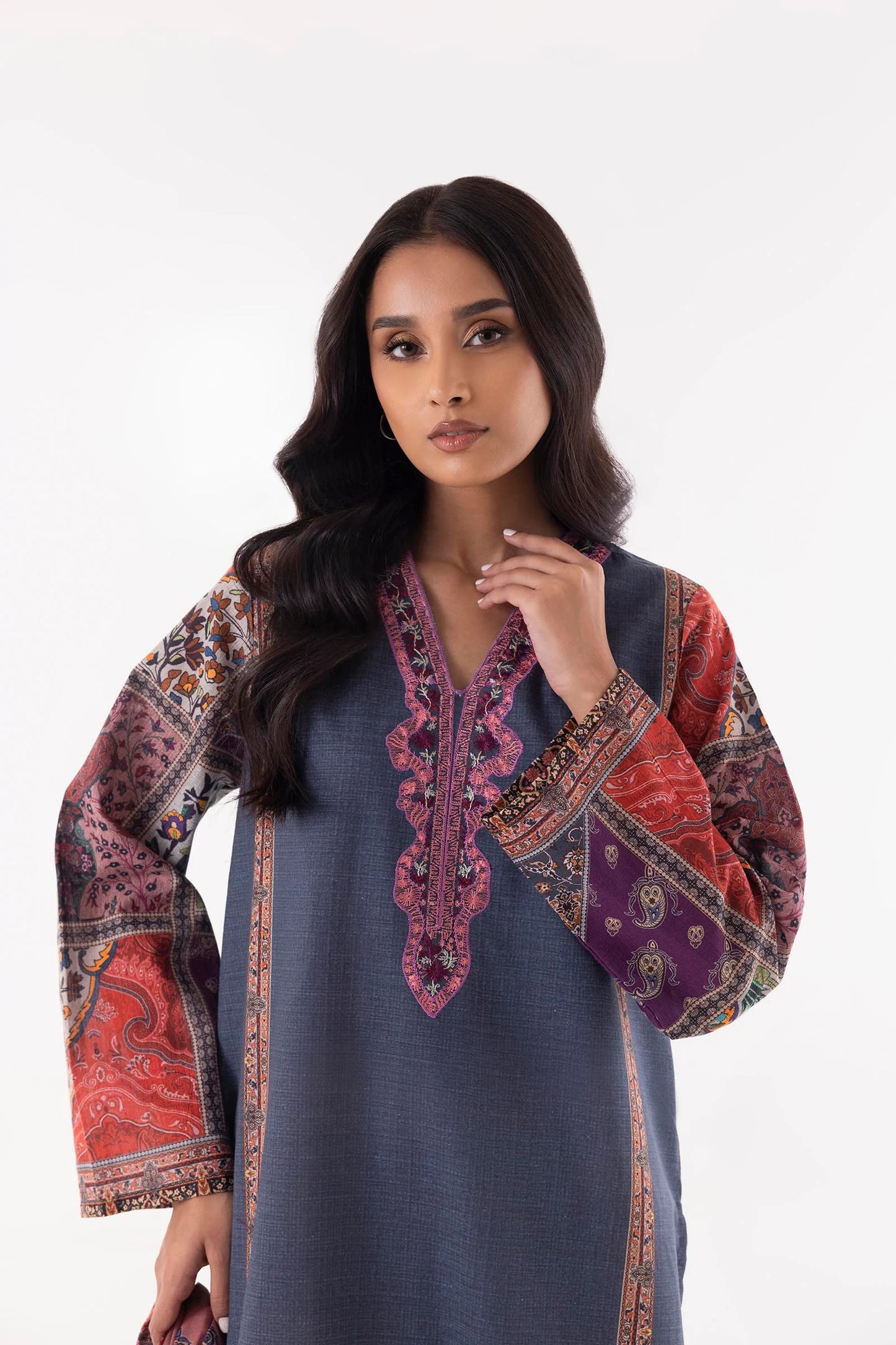 Stitched Multi Printed Shirt + Dupatta