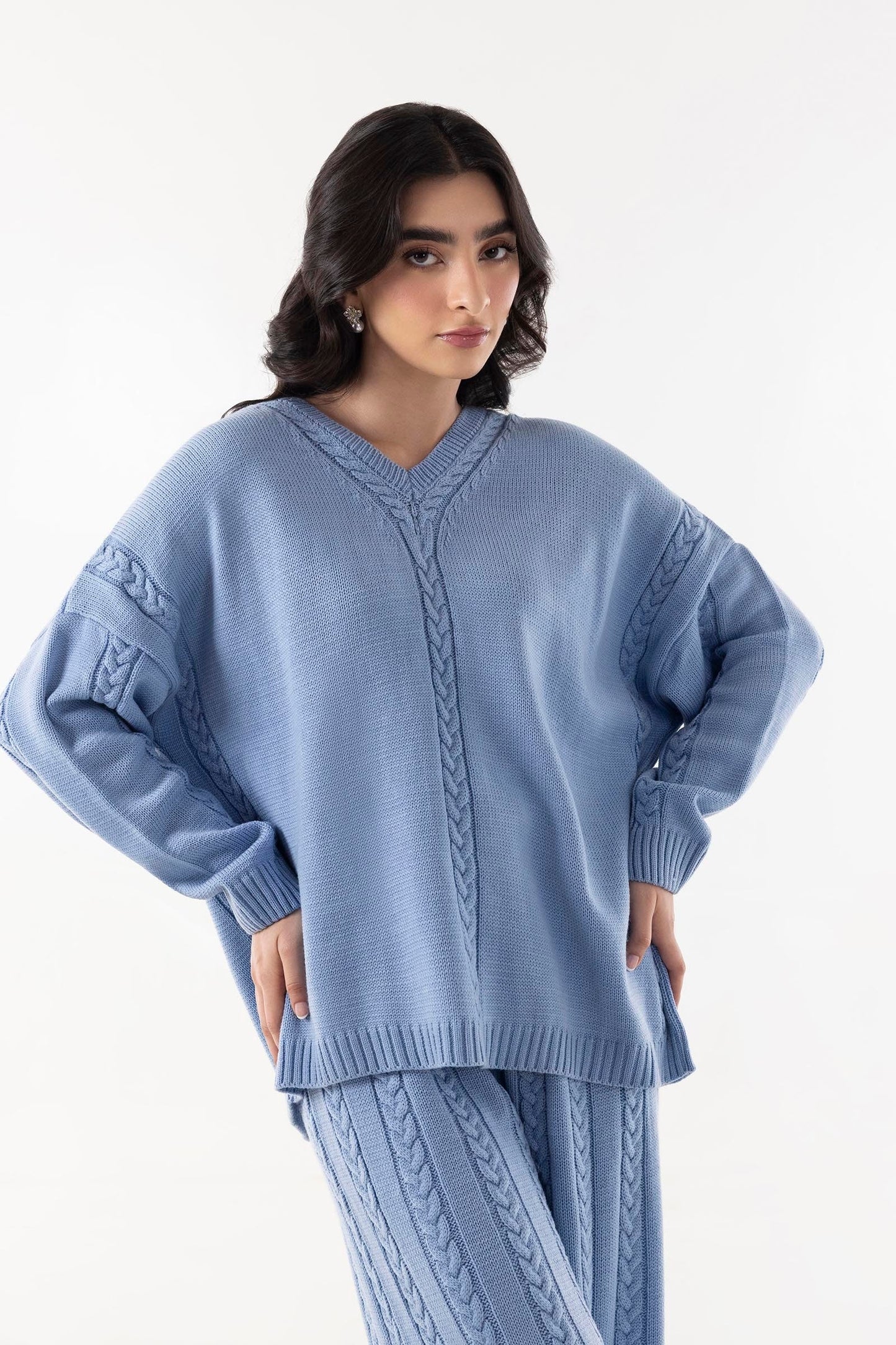 Stitched Solid Sweater Co-ord - FW24WSU033FP2T