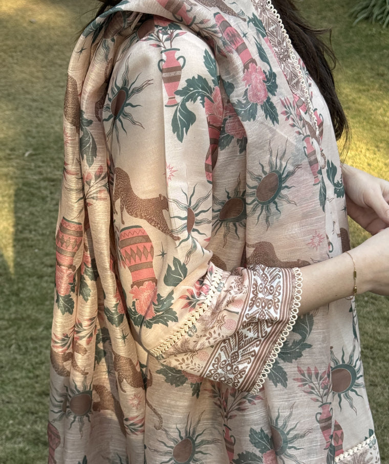 Digitally Printed Lawn '25 - Dancing Tigers