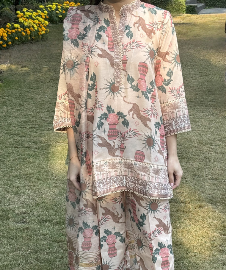 Digitally Printed Lawn '25 - Dancing Tigers