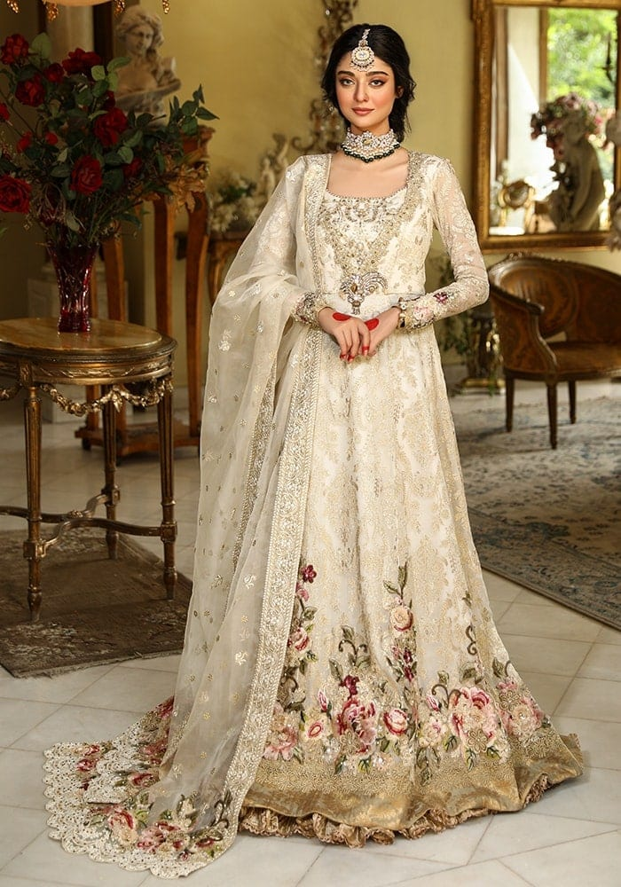 Nilofer Shahid-Ivory flora-Size-XL Customized