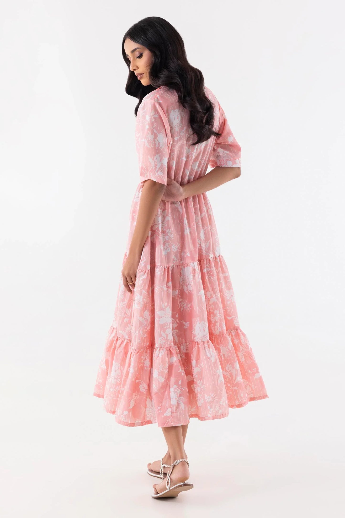 Western '25 - Stitched Peach Printed Frock